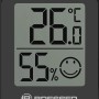 BRESSER Thermo-Hygrometer 3er-Set, schwarz, zeigt Temperatur 26.1°C, Luftfeuchte 55% und Smiley.