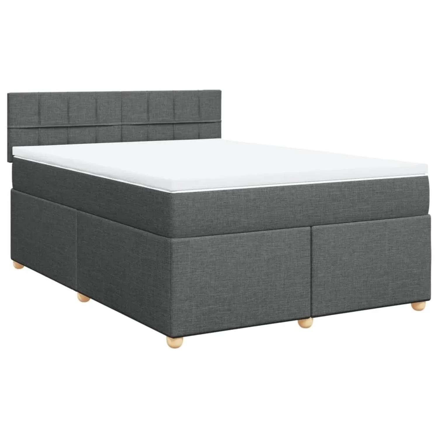 vidaXL Boxspringbett mit Matratze Dunkelgrau 140x190 cm Stoff 3286676 günstig online kaufen