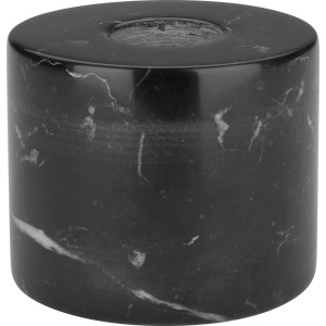 Schwarzer Teelichthalter Midnight Mystery aus Marmor, 5x6 cm, für stimmungsvolle Beleuchtung.