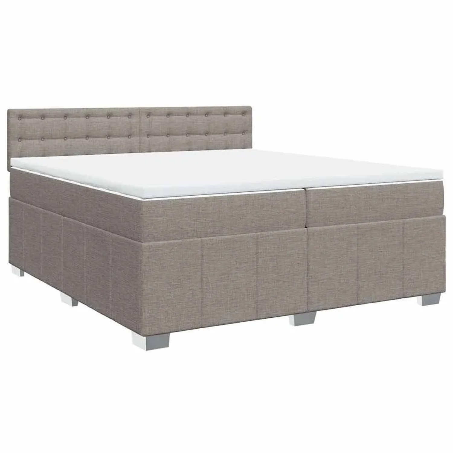 Thumbnail - vidaXL Boxspringbett mit Matratze Taupe 200x200 cm Stoff 3287193