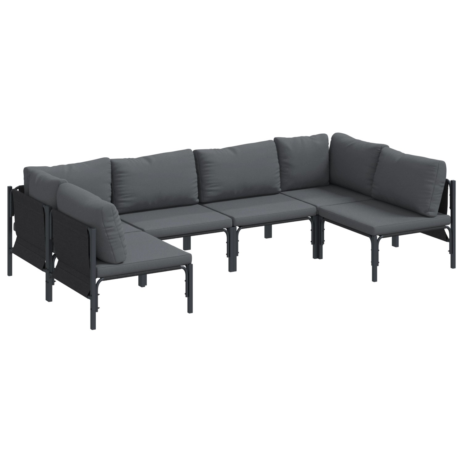 vidaXL Garten-Sofa-Set 6-Tlg Anthrazit Stahl 3378978 günstig online kaufen