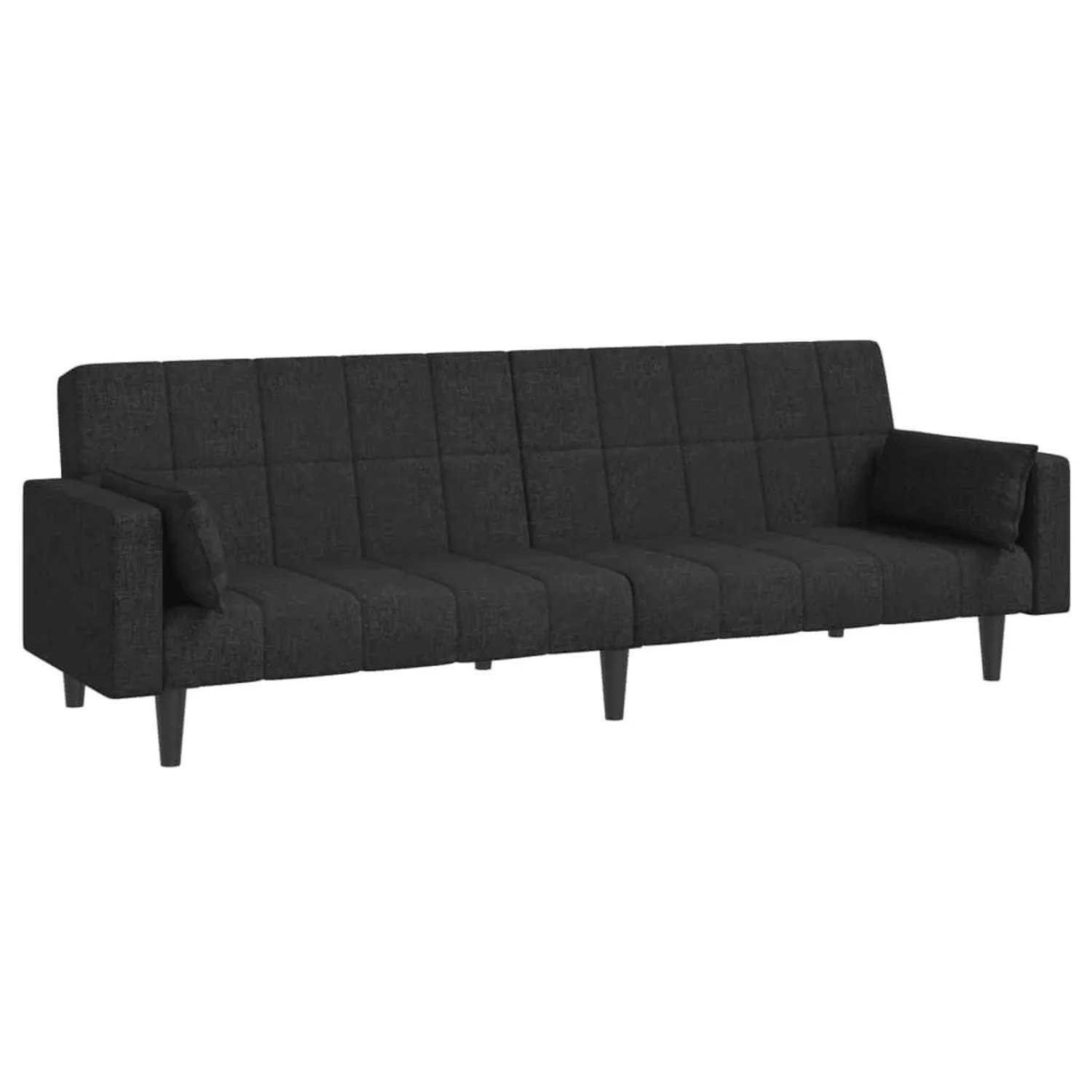 vidaXL Schlafsofa 2-Sitzer mit 2 Kissen Schwarz Stoff 375835 günstig online kaufen