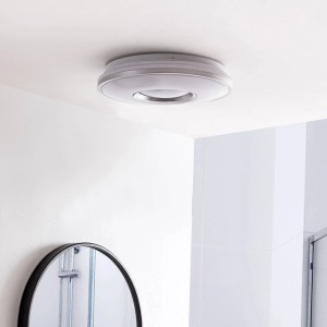 Lindby LED Deckenleuchte Furgo 10013345 Modern in Chrom aus Metall 1-flammig Badezimmerleuchte