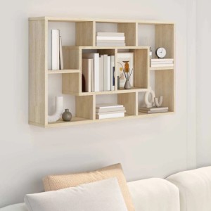 vidaXL Wandregal Sonoma-Eiche 85x16x52,5 cm Holzwerkstoff 801421