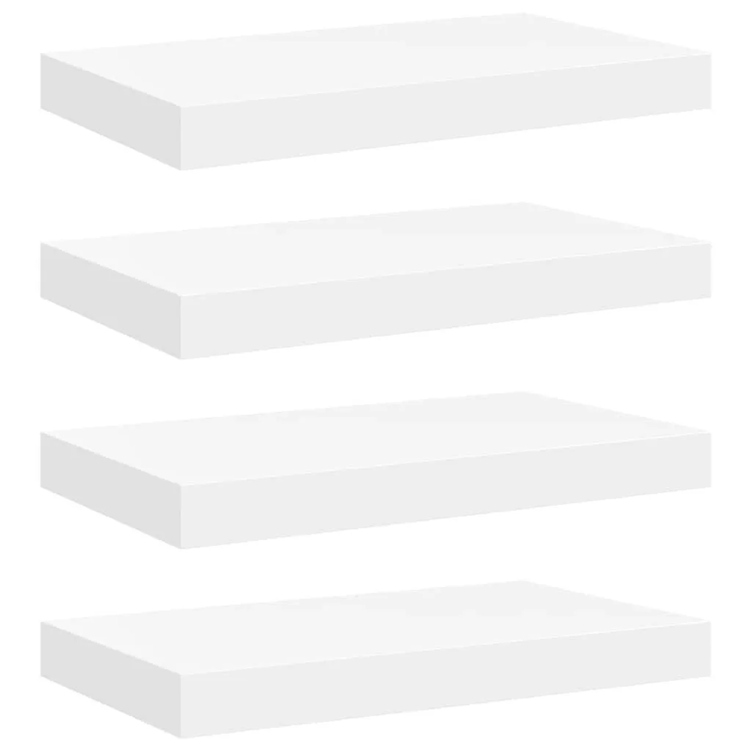 vidaXL Schweberegale 4 Stk Weiß 40x23x3,8 cm MDF 323807