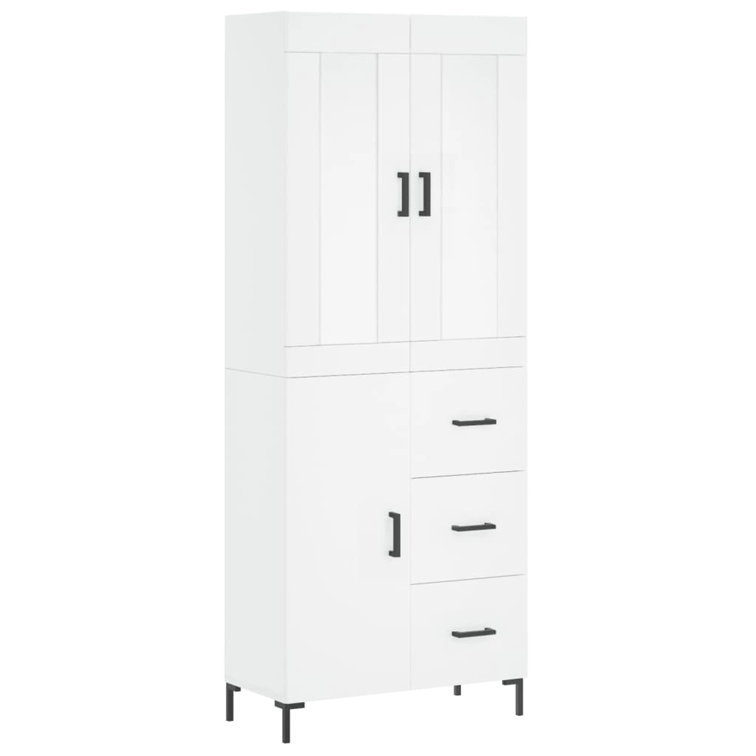 vidaXL Highboard Weiß 69,5x34x180 cm Holzwerkstoff 3199809 günstig online kaufen