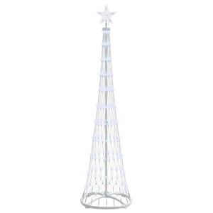 vidaXL LED Weihnachtsbaum mit Ständer Kaltweiß 51 x 51 x 190 cm Metall 42018772