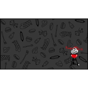 BBQ Matte King of the Grill, 67x120cm, mit Grillmuster. Schützt Ihre Terrasse beim Grillen.