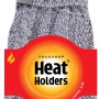Grau melierte Heat Holders Handschuhe für Damen (Größe S/M) mit Rippbündchen und Thermo-Innenfutter.