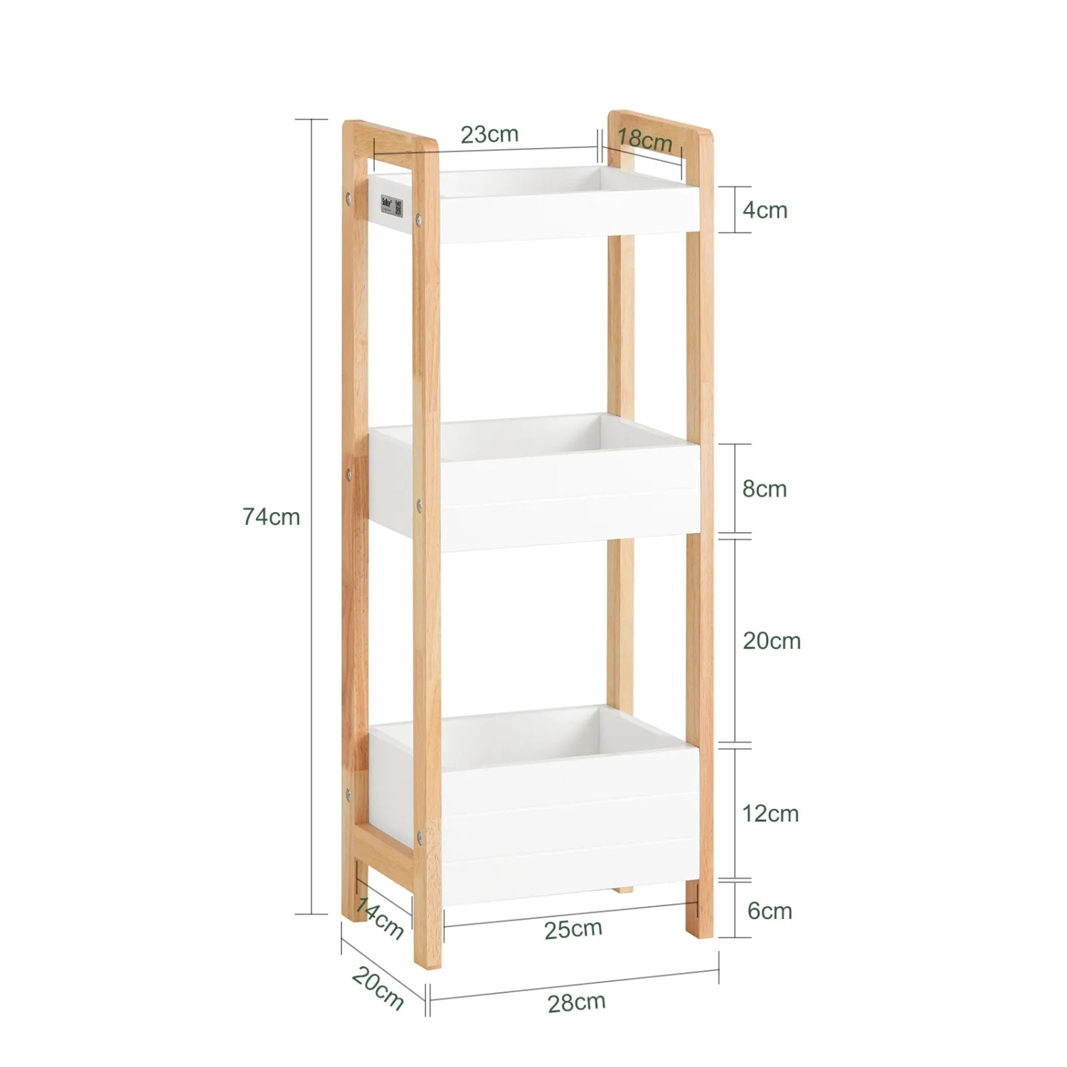 SoBuy Badregal weiß 3 Böden Kautschukholz FRG226-WN kaufen bei OBI