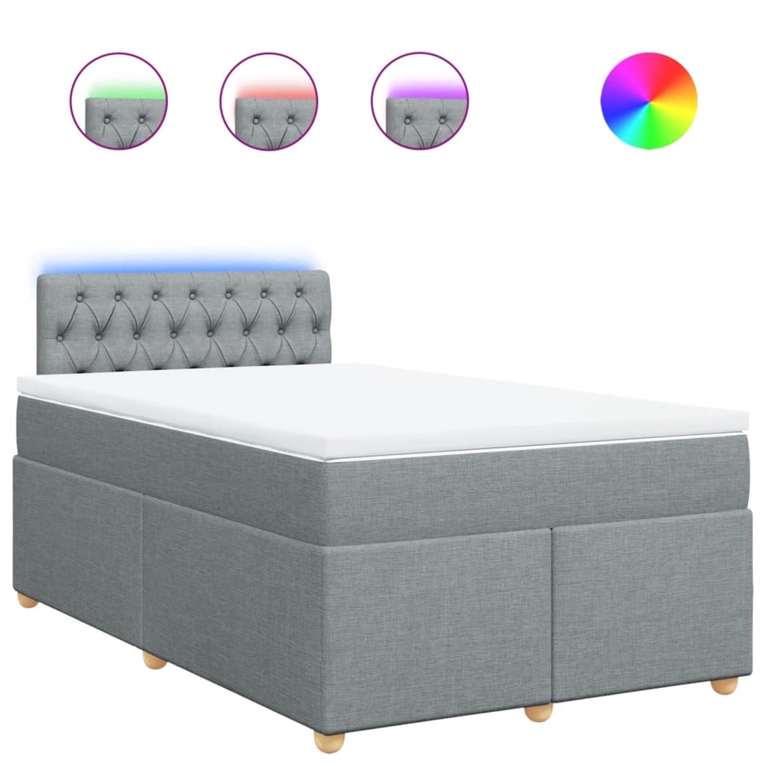vidaXL Boxspringbett mit Matratze Hellgrau 120x190 cm Stoff 3288926 günstig online kaufen