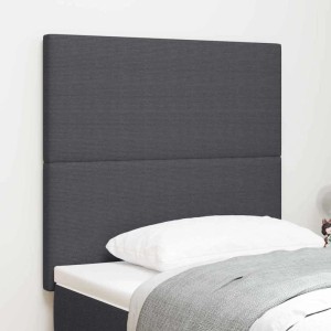 vidaXL LED Kopfteil mit LED-Lichtleisten Dunkelgrau 90 cm Polyester 3338319