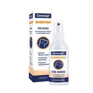 Canosept Wundspray für Hunde, 75ml Flasche zur optimalen Wundversorgung und Reinigung.