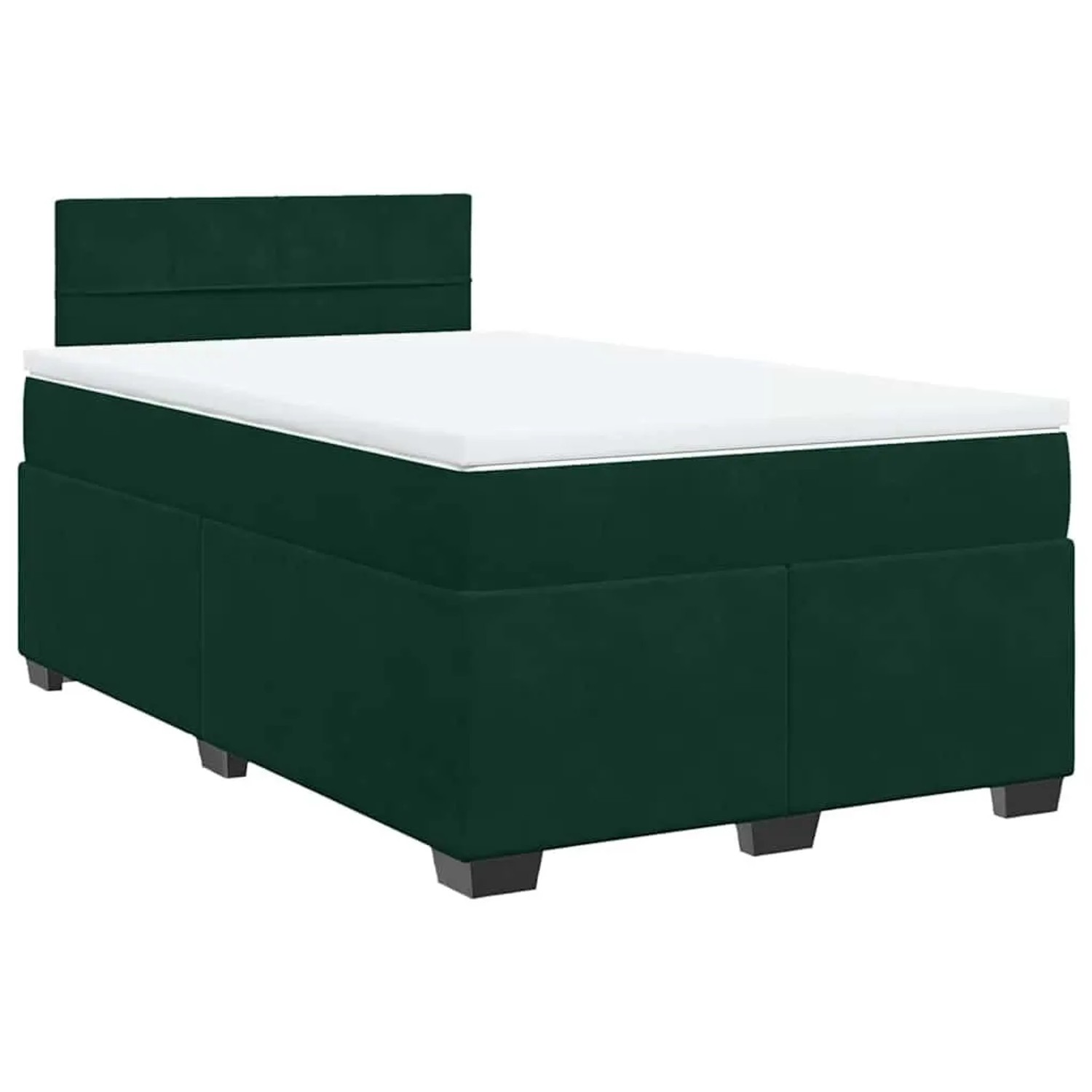 vidaXL Boxspringbett mit Matratze Dunkelgrün 120x190 cm Samt 3286261 günstig online kaufen