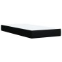 Schwarzes vidaXL Boxspringbett 100x200 cm mit weißer Matratze und Auflage.