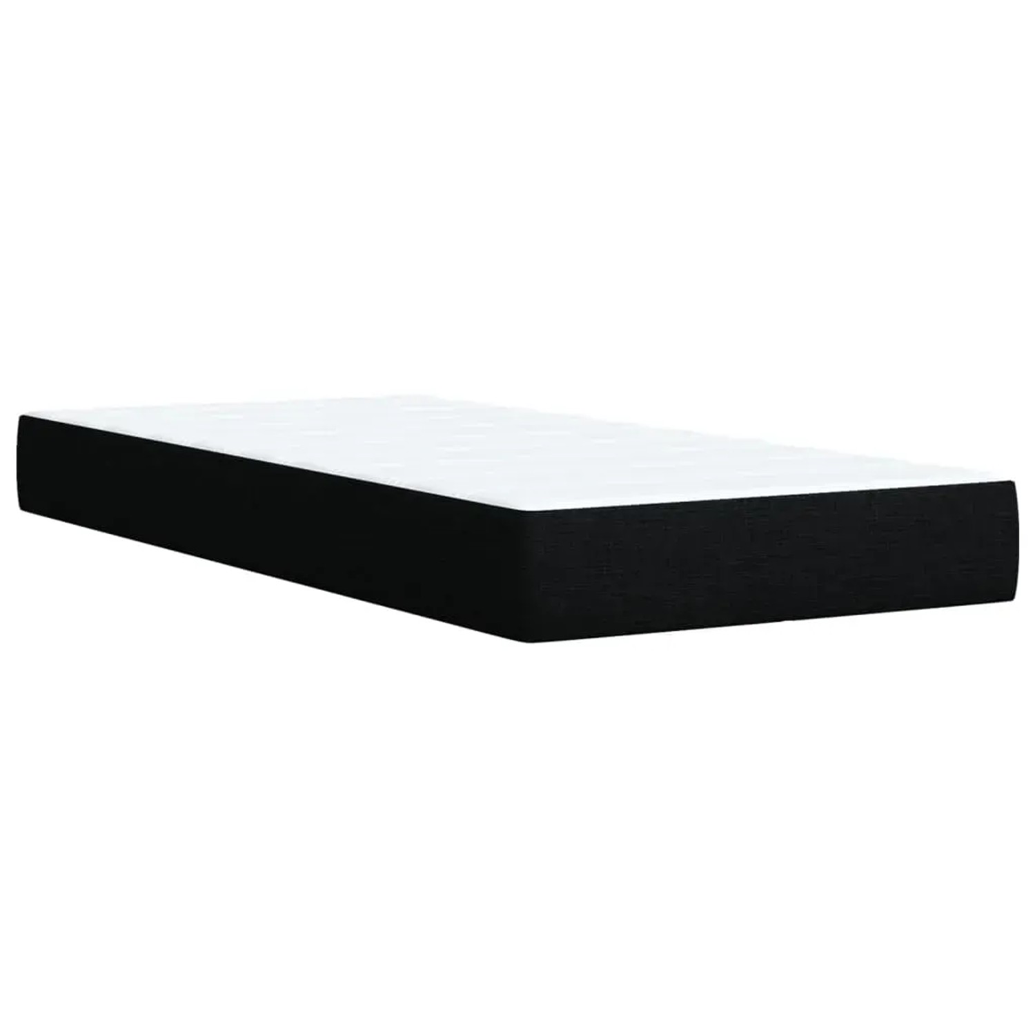 Schwarzes vidaXL Boxspringbett 100x200 cm mit weißer Matratze und Auflage.