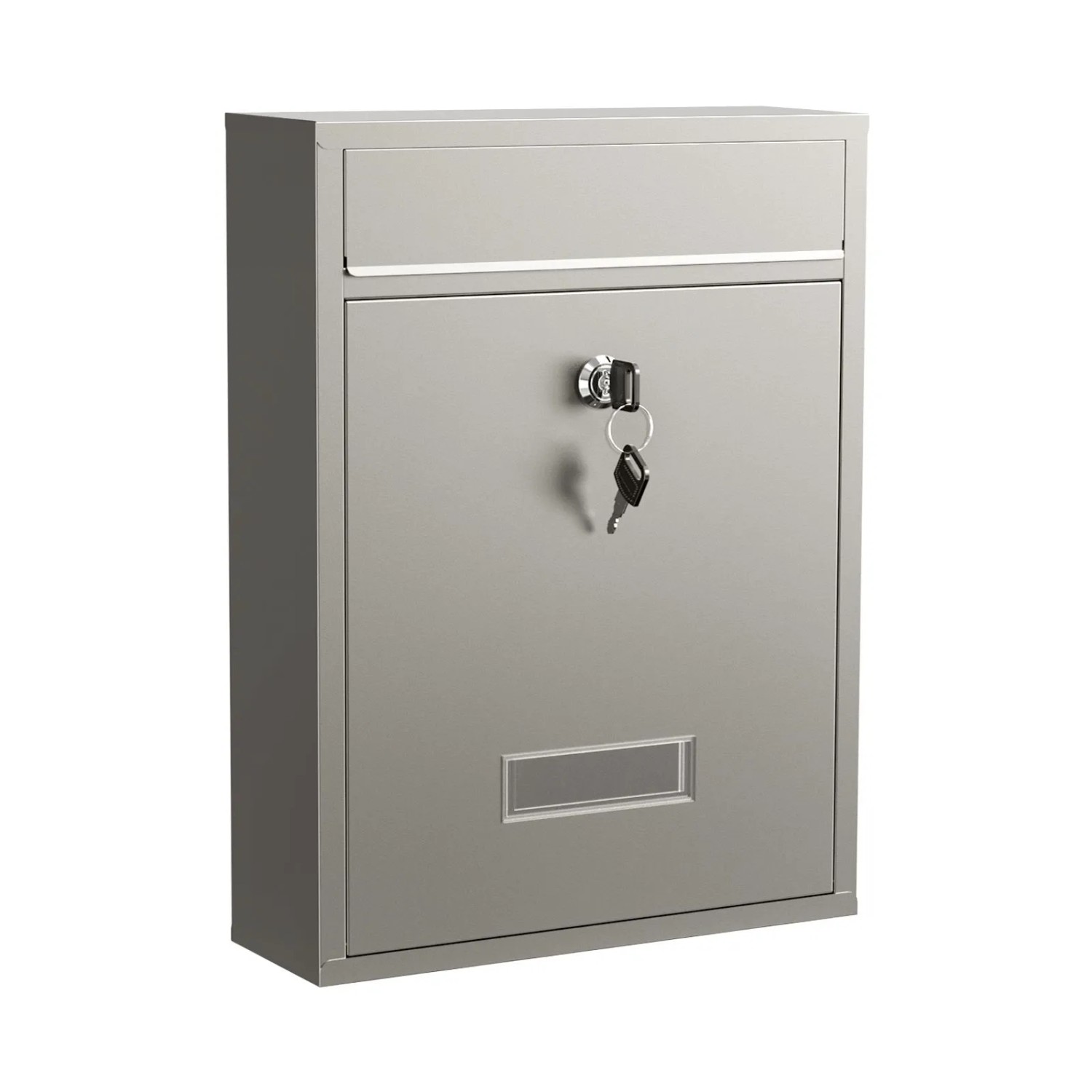 Wiltec Briefkasten V10 Edelstahl 260X90X350Mm Schloss Namensschild Postkasten