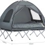 Graues SoBuy 4in1-Feldbett-Zelt mit Campingliege für 2 Personen. Ideal für Camping & Outdoor.