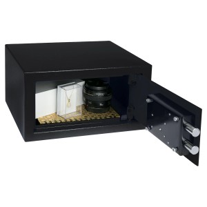 HMF 49217-02 Safe Tresor Schlüssel Möbeltresor 31 x 17 x 25 cm Schwarz