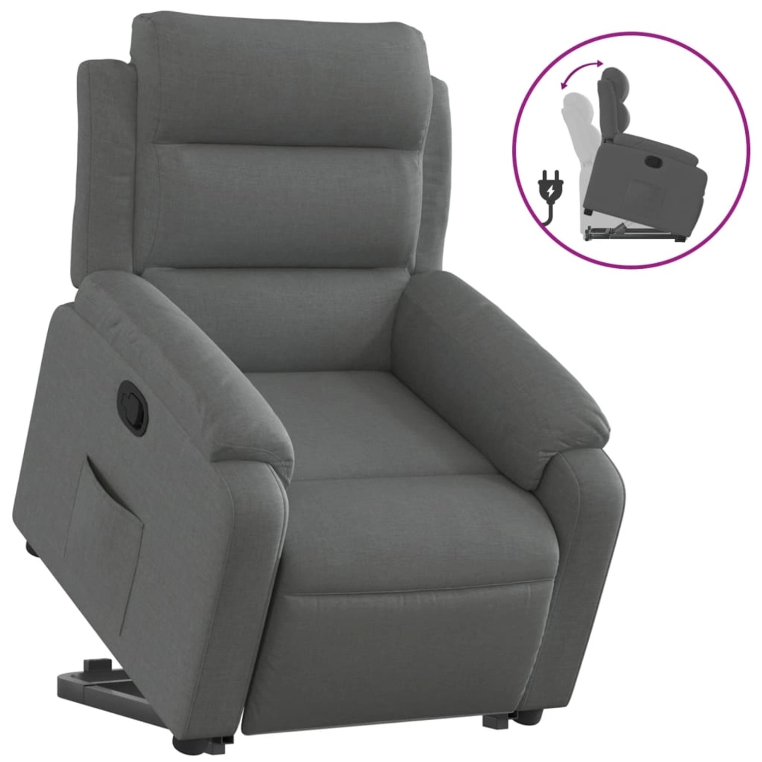 vidaXL Relaxsessel mit Aufstehhilfe Dunkelgrau Stoff Modell 11 günstig online kaufen