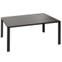 Rechteckiger Alu-Esstisch N40 140x80cm in Anthrazit. Wetterfester Gartentisch mit Lattenplatte aus Aluminium.