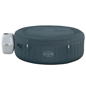 Bestway Lay-Z-Spa Miami AirJet, aufblasbarer Whirlpool in Dunkelgrau mit Pumpe.