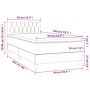 vidaXL Boxspringbett dunkelgrau (90x200 cm) mit Matratze und Kopfteil, Stoffbezug.