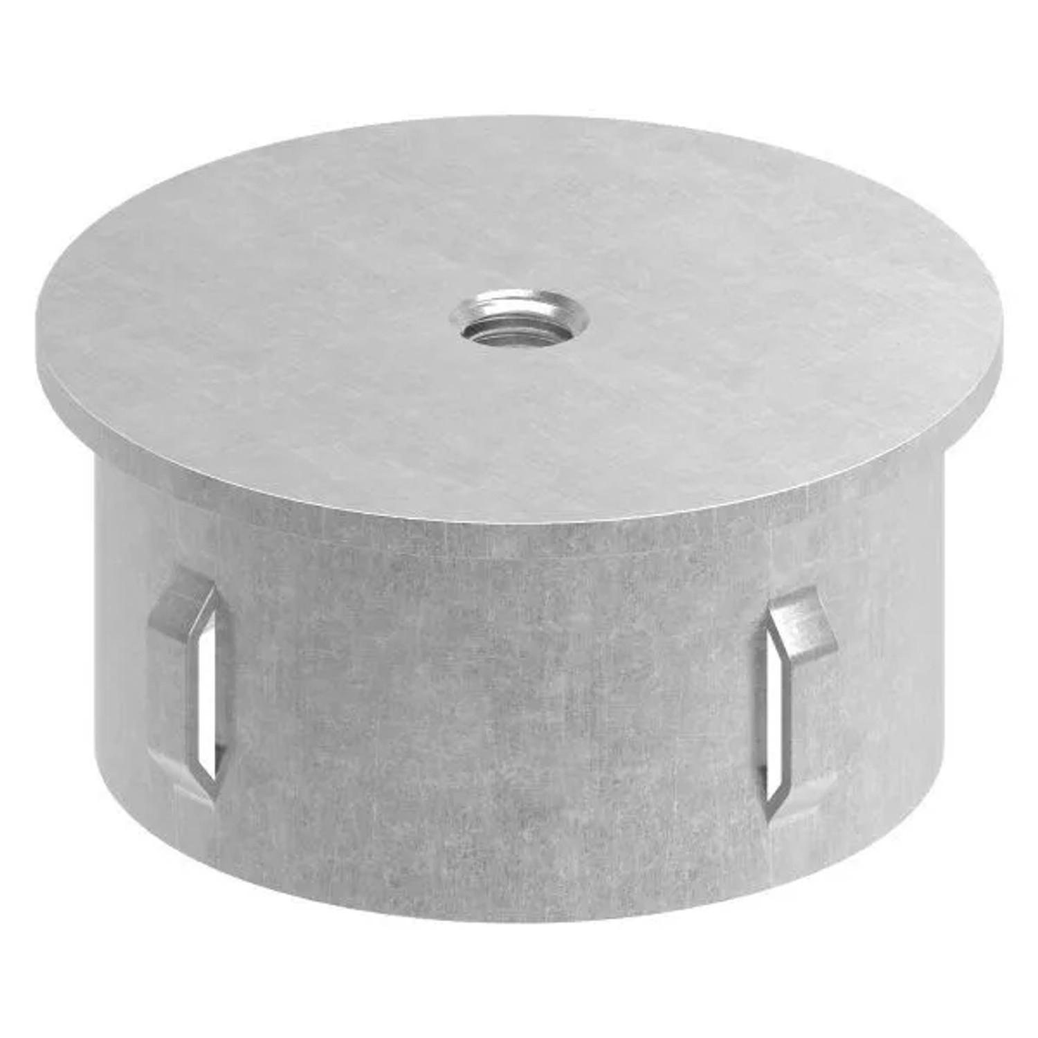 FeNau Stahlstopfen Flach Mit M8 Für Rundrohr Ø 60,3x1,8-2,2 mm Stahl S235JR Roh