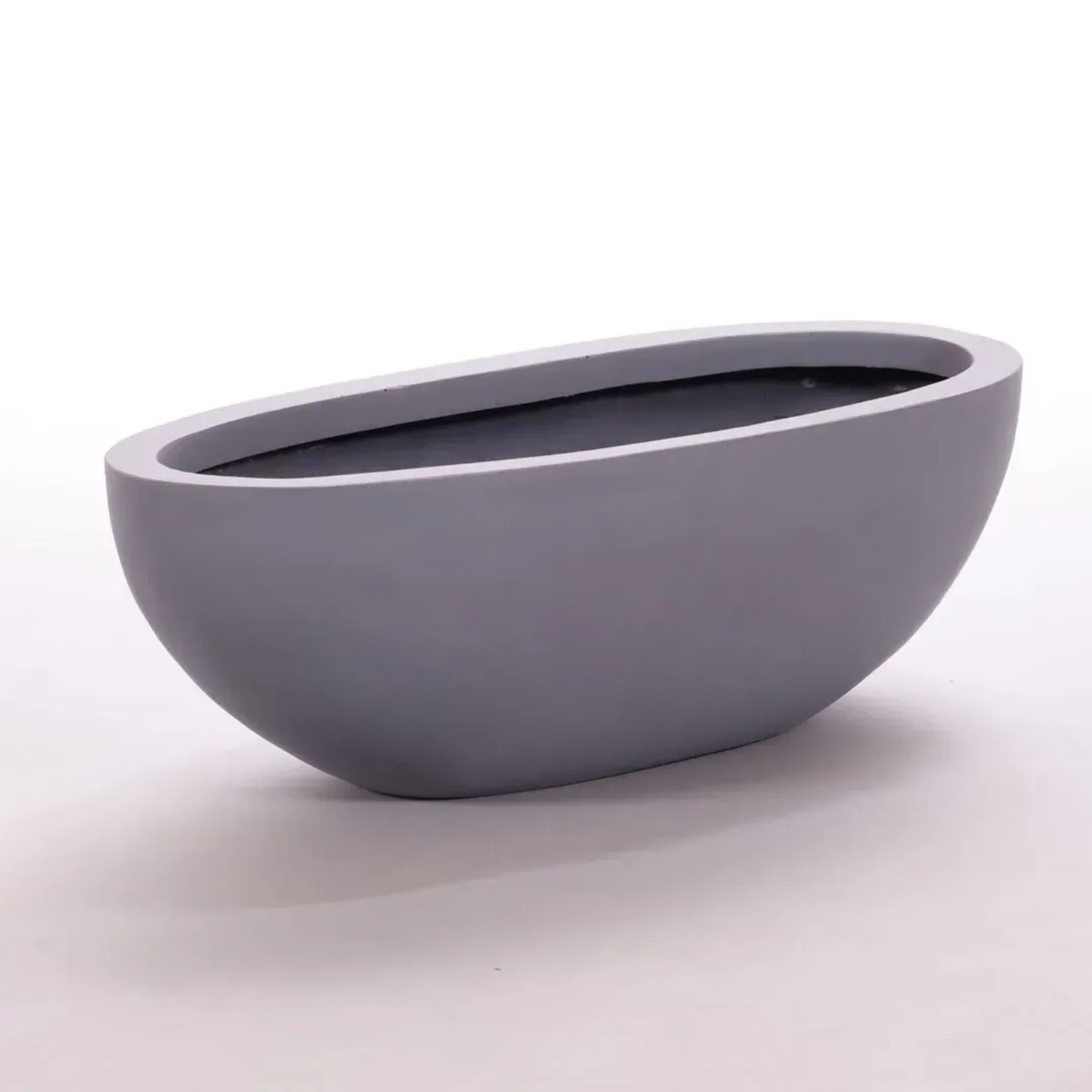 Elegant Einrichten Pflanzkübel Fiberglas Oval 51x23xH18cm Grau