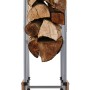 wolfcraft Sägebock FSC® mit Holzscheiten, klappbar und standsicher.