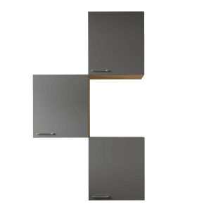 Respekta Küchenmöbel-Set Merle 8, 100 cm, Grau, bestehend aus drei Hängeschränken.