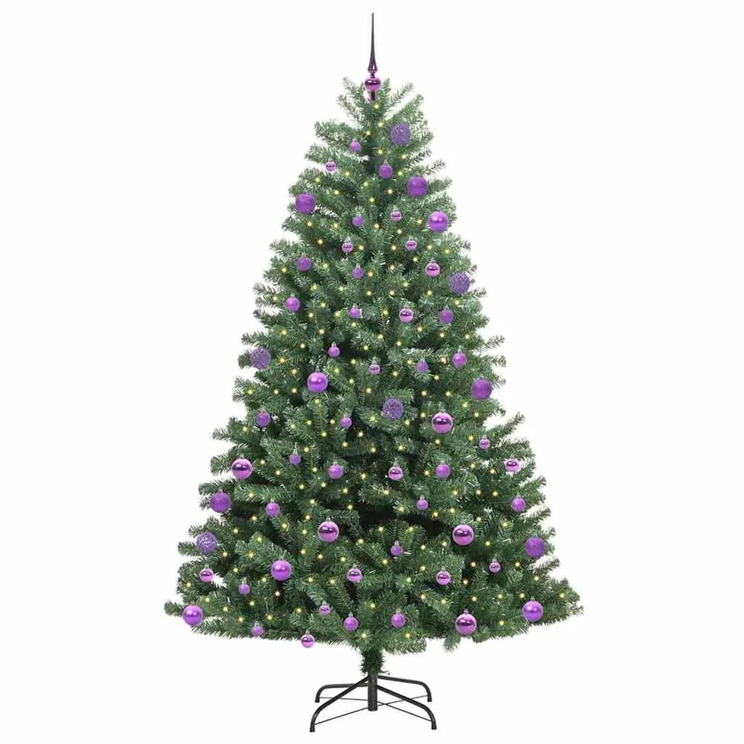 vidaXL Künstlicher Klappbarer Weihnachtsbaum mit 300 LEDs Grün 180 cm 3395493