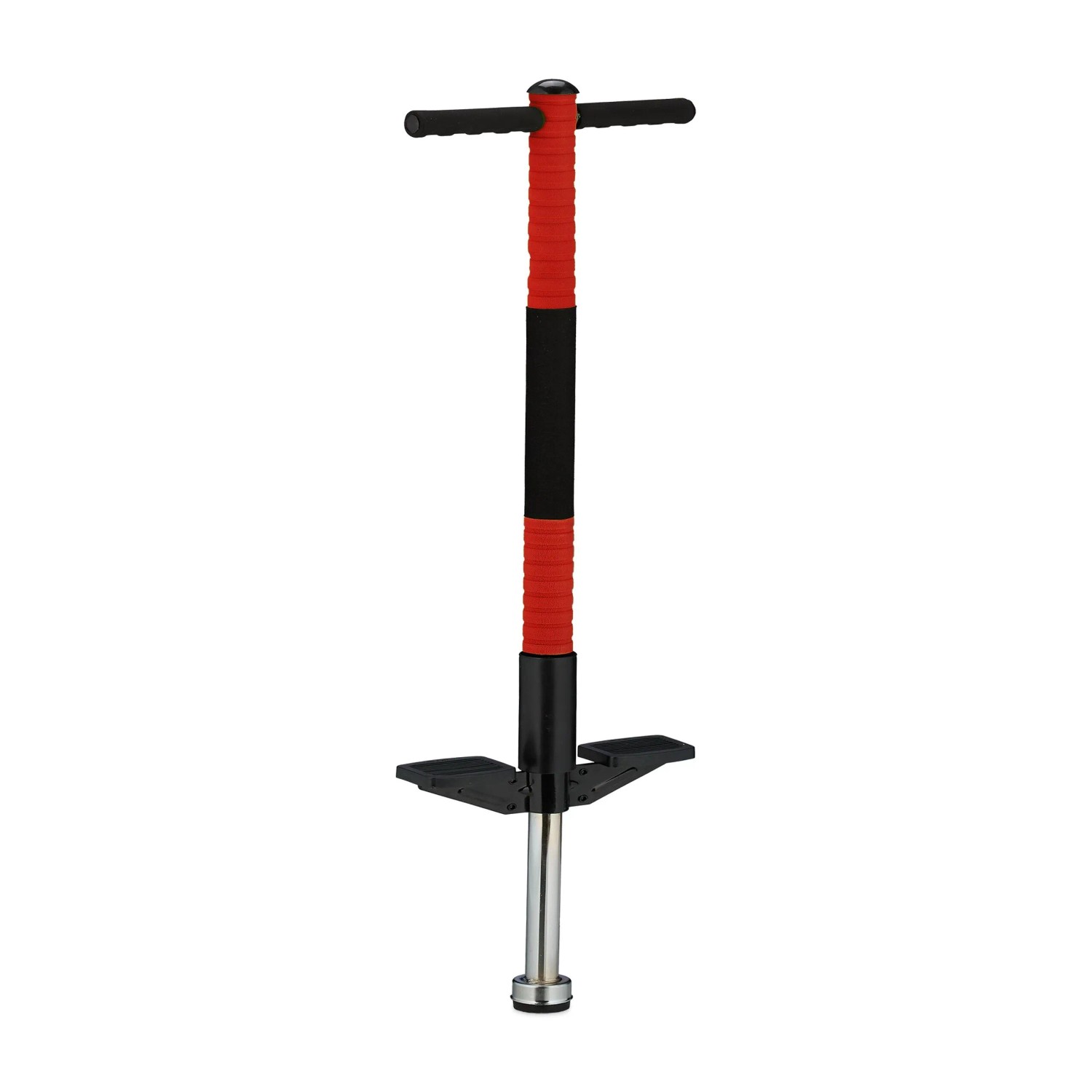 Relaxdays Pogo Stick Edelstahl Rot Rutschfest bis 35 kg 95 cm x 24 cm x 6 cm 1,6 kg