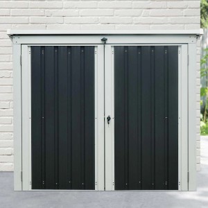 Home Deluxe Mülltonnenbox Basura für 2 Tonnen, abschließbar, aus verzinktem Stahl.