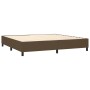 Boxspringbett vidaXL, dunkelbraun, 200x200 cm, Stoffbezug. Bettrahmen mit Lattenrost.