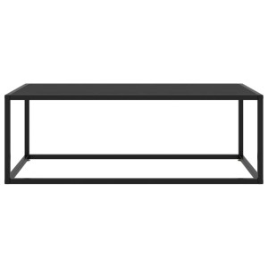 Schwarzer vidaXL Couchtisch mit Glasplatte, 100x50x35 cm. Moderner Tisch für Wohnzimmer.