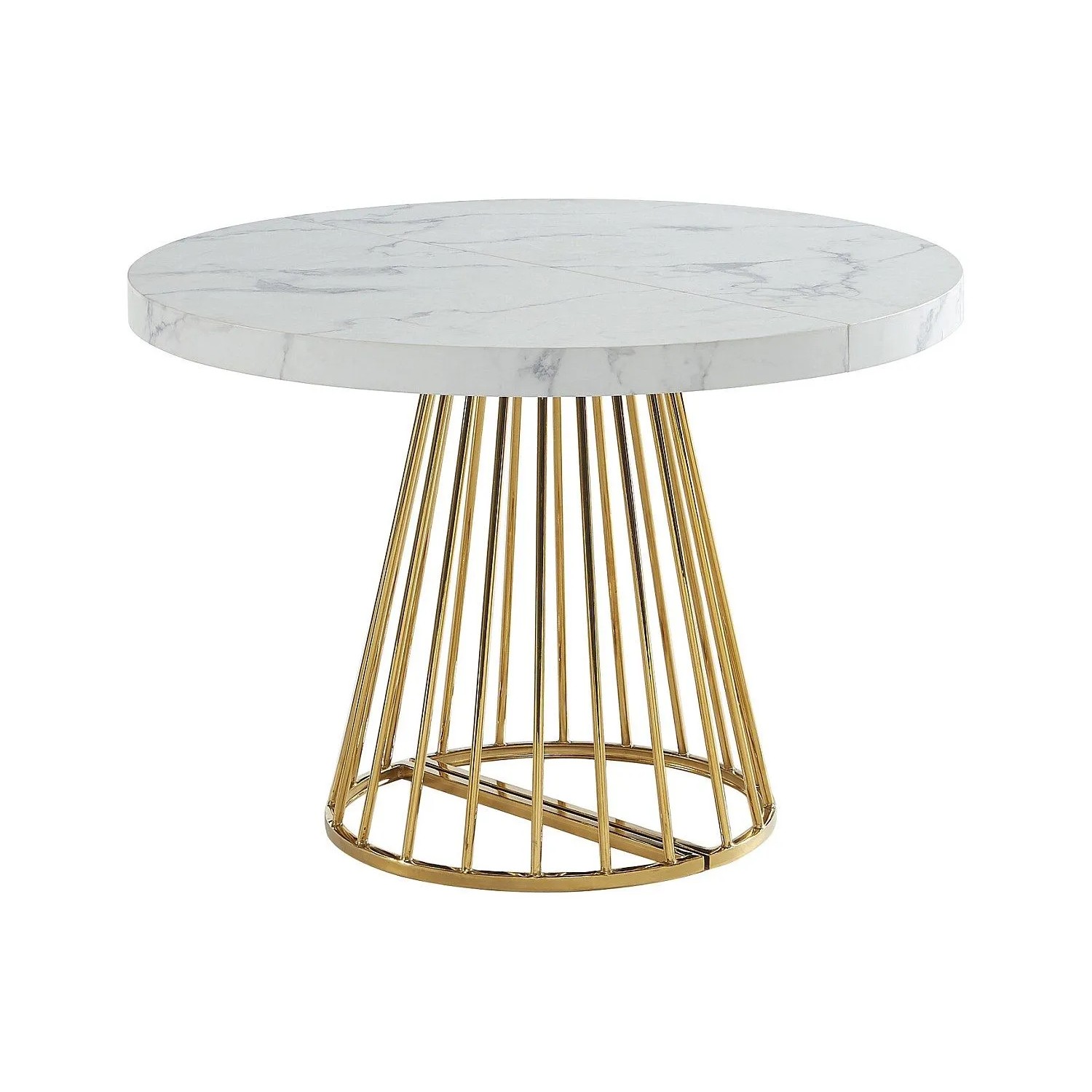 Vente-unique Esstisch Firela Weiß  Goldfarben 260 cm  210 cm  160 cm  110 cm