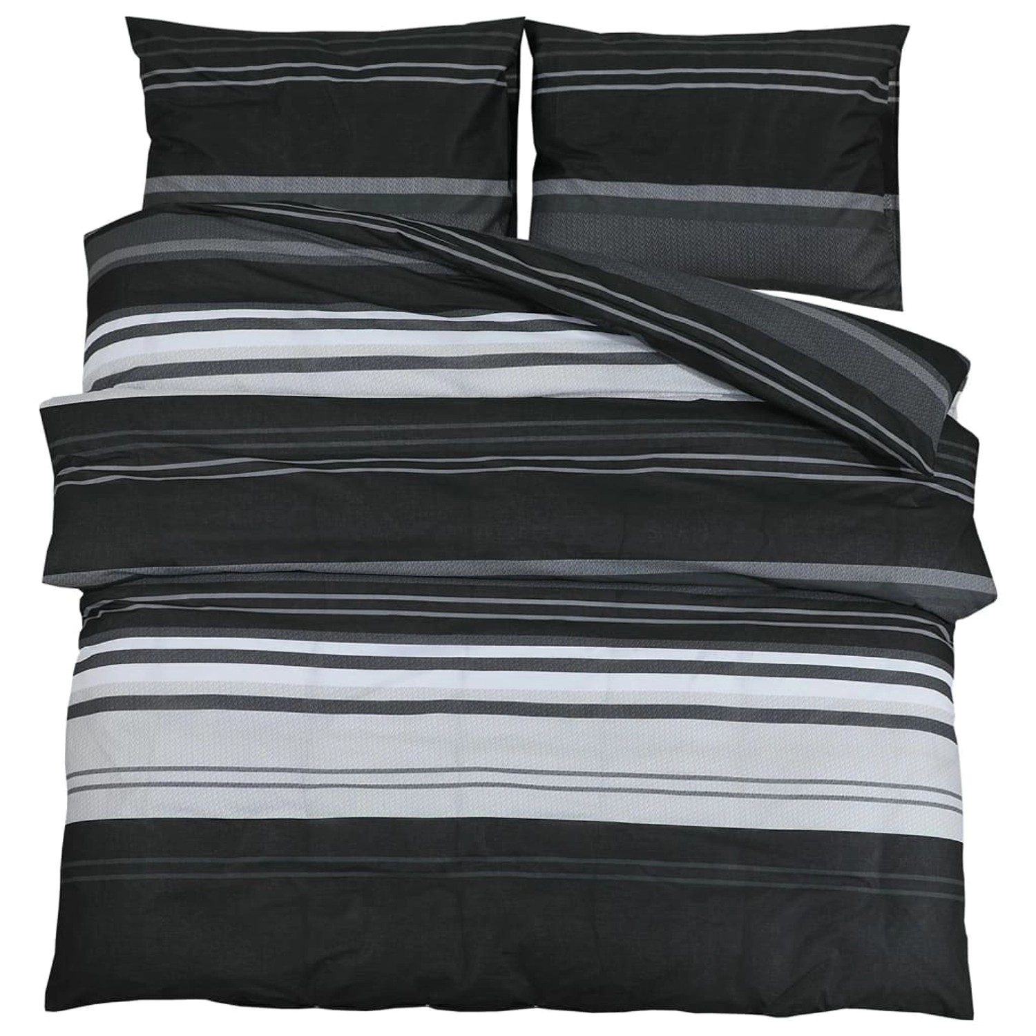 vidaXL Bettwäsche-Set Schwarz und Weiß 135x200 cm Baumwolle 136499 günstig online kaufen