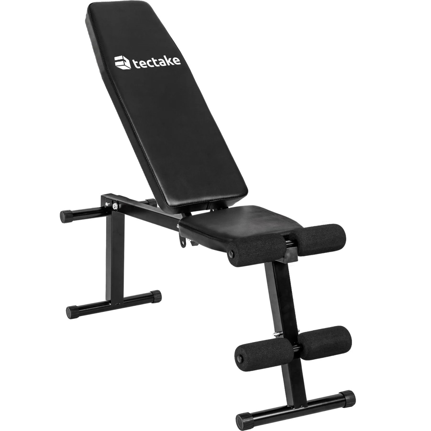 Tectake Trainingsbank  Klappbar Rückenlehne 5 Fach Verstellbar  125 x 34 x 129 cm Schwarz