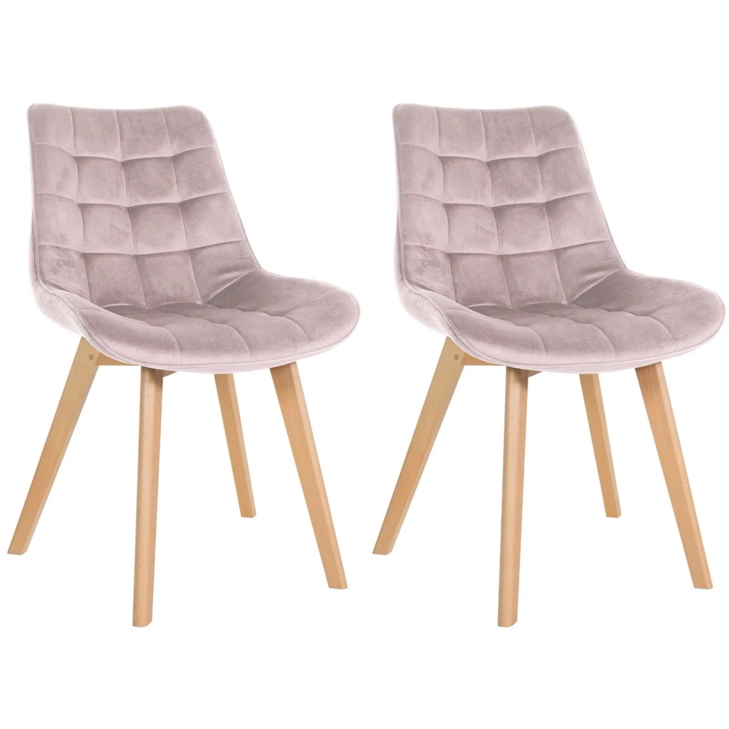 CLP 2er Set Stühle Brook Samt Pink