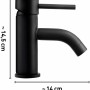 baliv Waschtischarmatur WT-210, schwarz-matt. Einhebelmischer für Waschbecken, modernes Design.