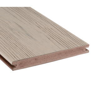 GartenLand WPC Terrassendiele Nova, nebelgrau-multicolor, geprägte Holzstruktur, Massivprofil.