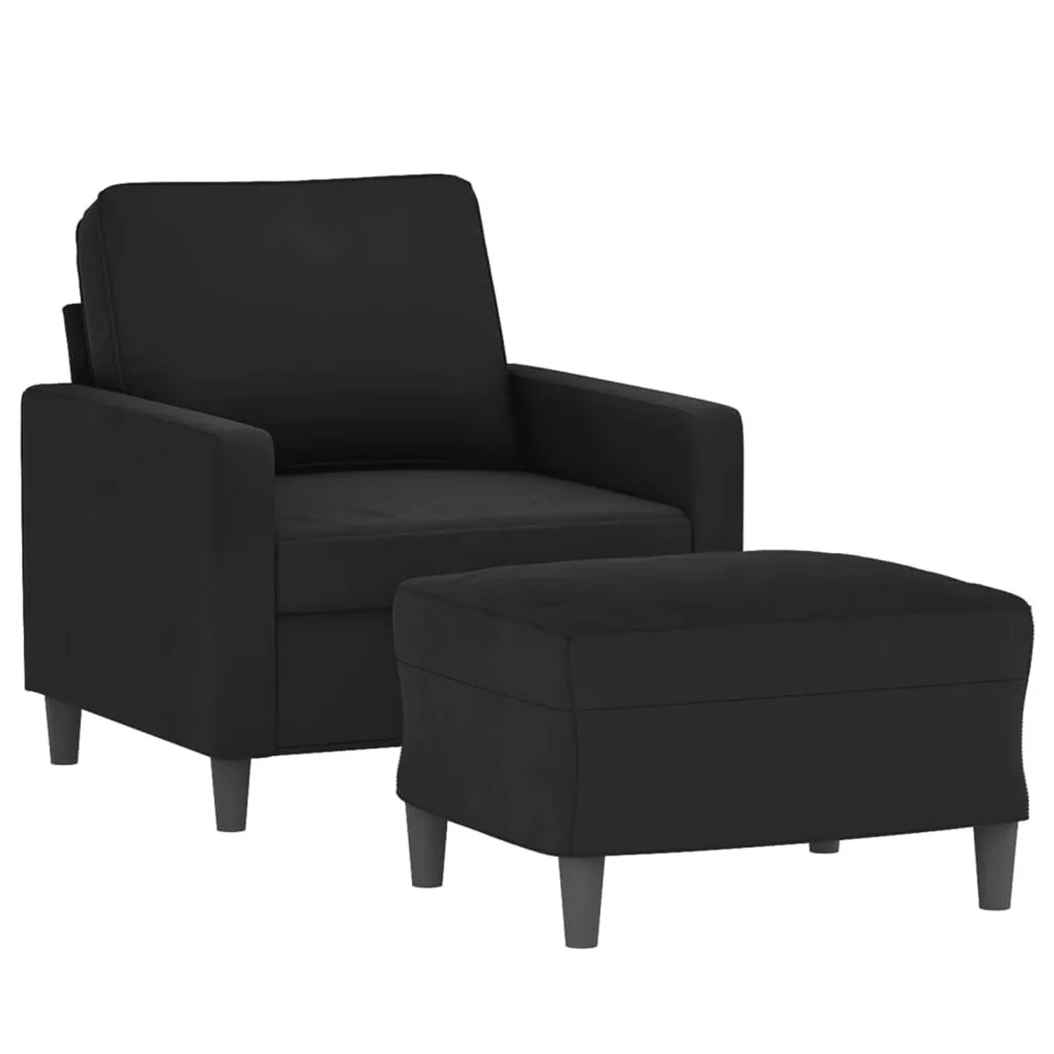 vidaXL Sessel mit Hocker Schwarz 60 cm Samt 3201050