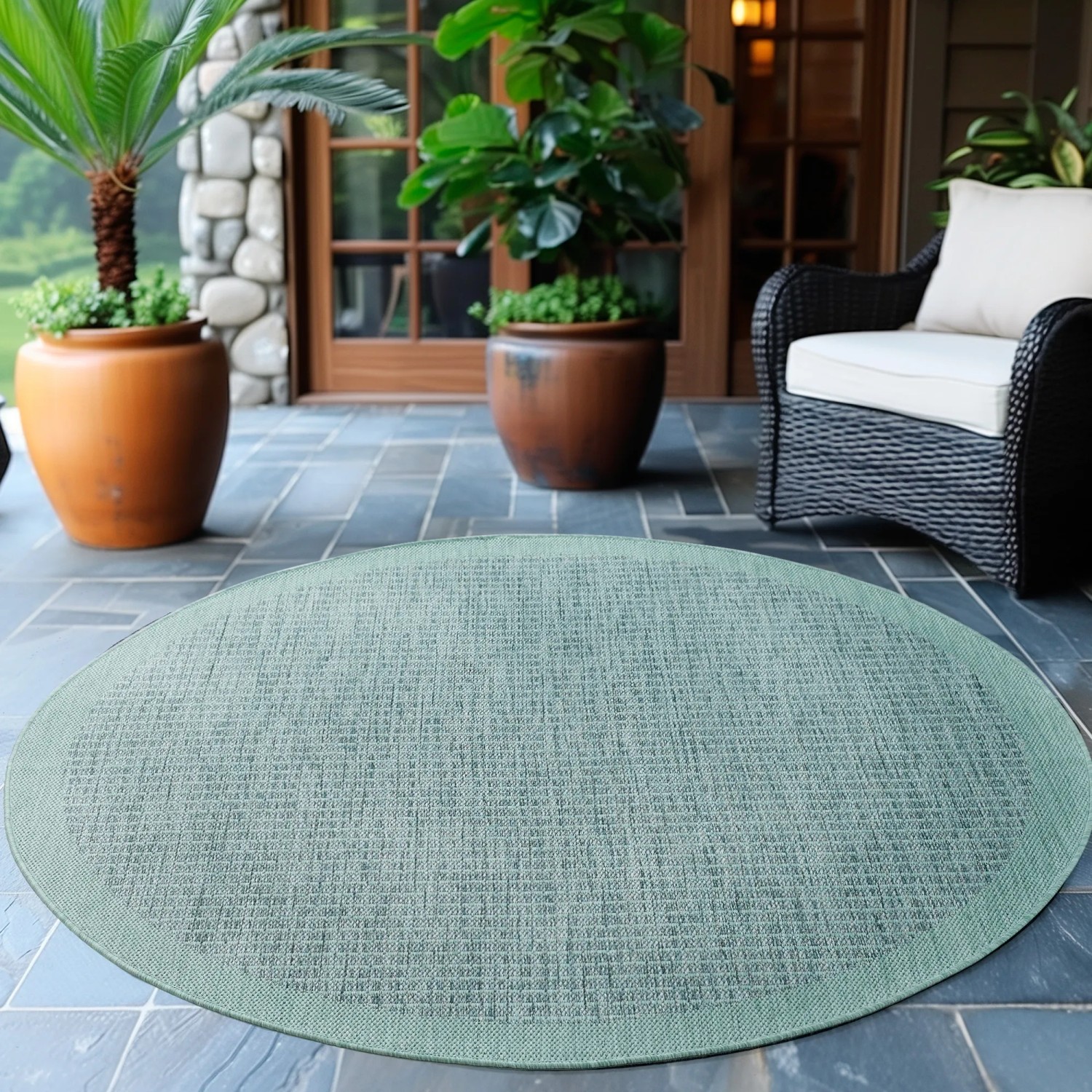 Ayyildiz Outdoor-Teppich Giza 1410 Blau 120 cm x 120 cm