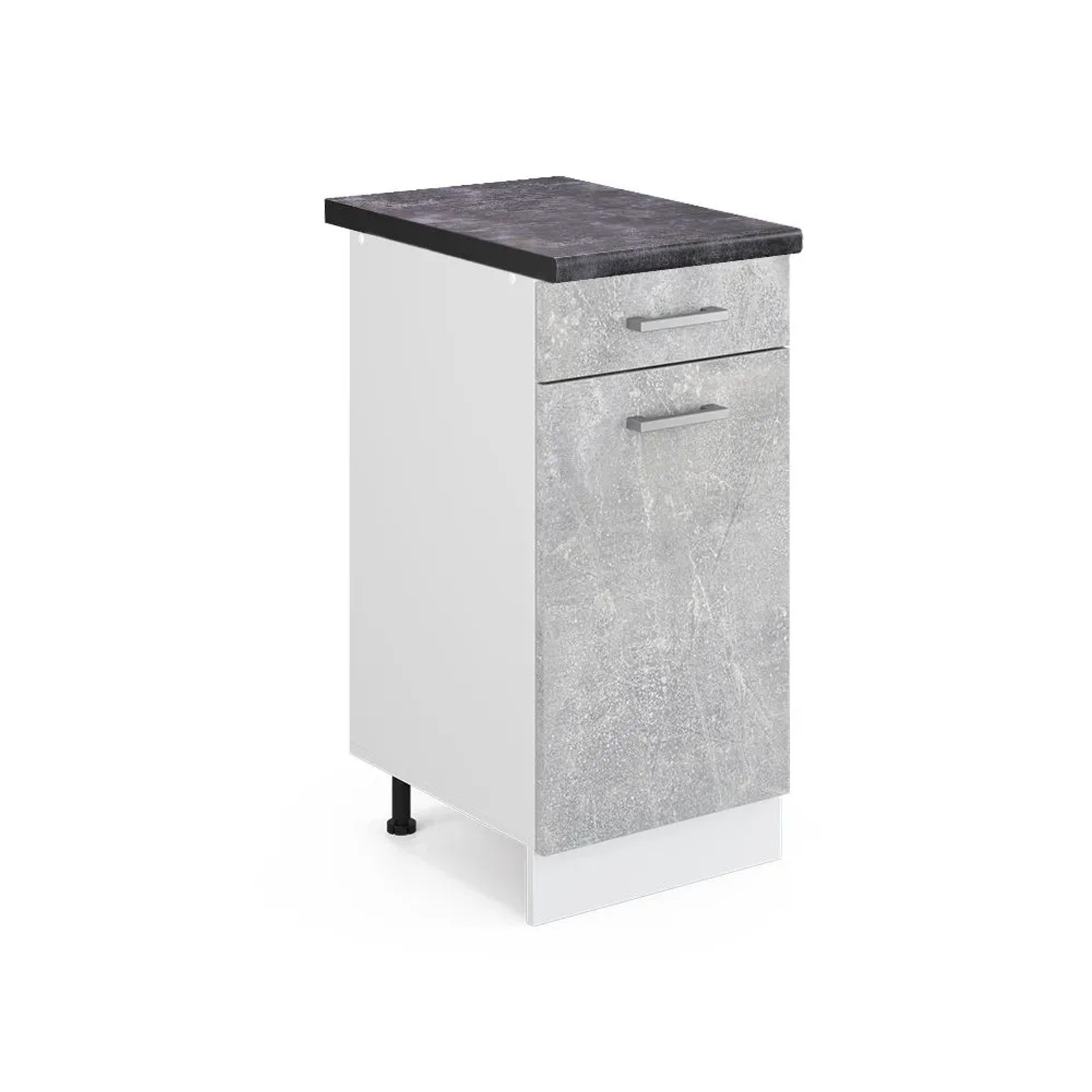 Vicco Küchenunterschrank R-Line Schubladenschrank für die Küche Beton Weiß 40 cm AP Anthrazit