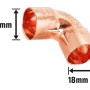 Löt-Winkel aus Kupfer, 18 mm Durchmesser, 90-Grad-Bogen für Kupferrohre.