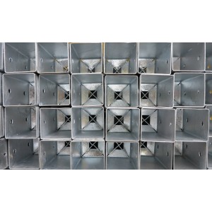 T & J Einschlagbodenhülsen, 9x9x90 cm, für Zaunbau und Sichtschutz.