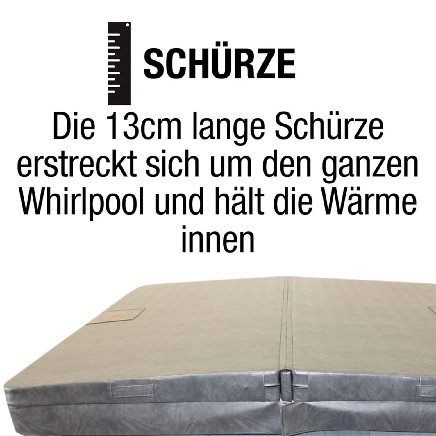 Graue Canadian Spa Isolierabdeckung für Whirlpool, 203x203 cm. Wetterfest und isolierend.