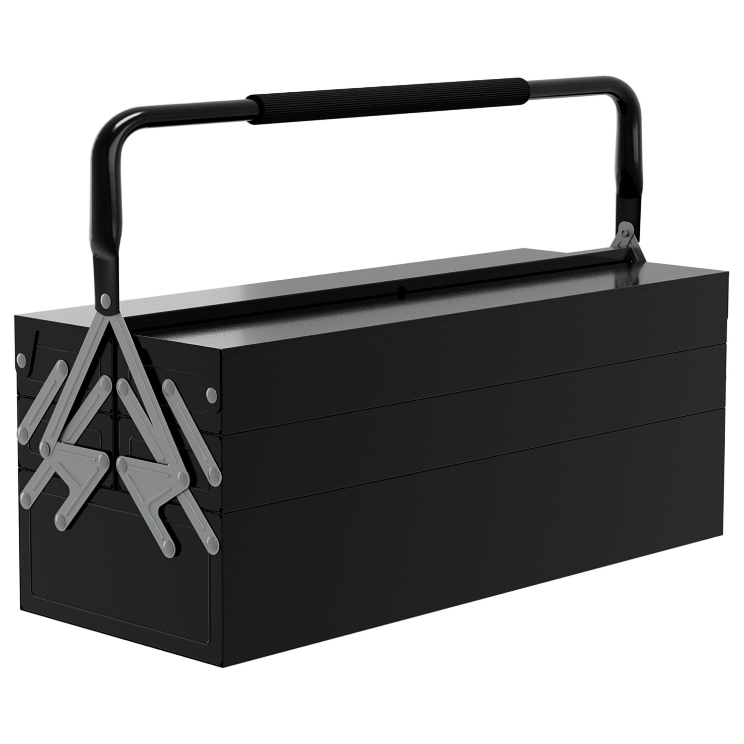 DURHAND Werkzeugkasten Werkzeugkoffer Stahl Schwarz 56L x 20B x 41H cm