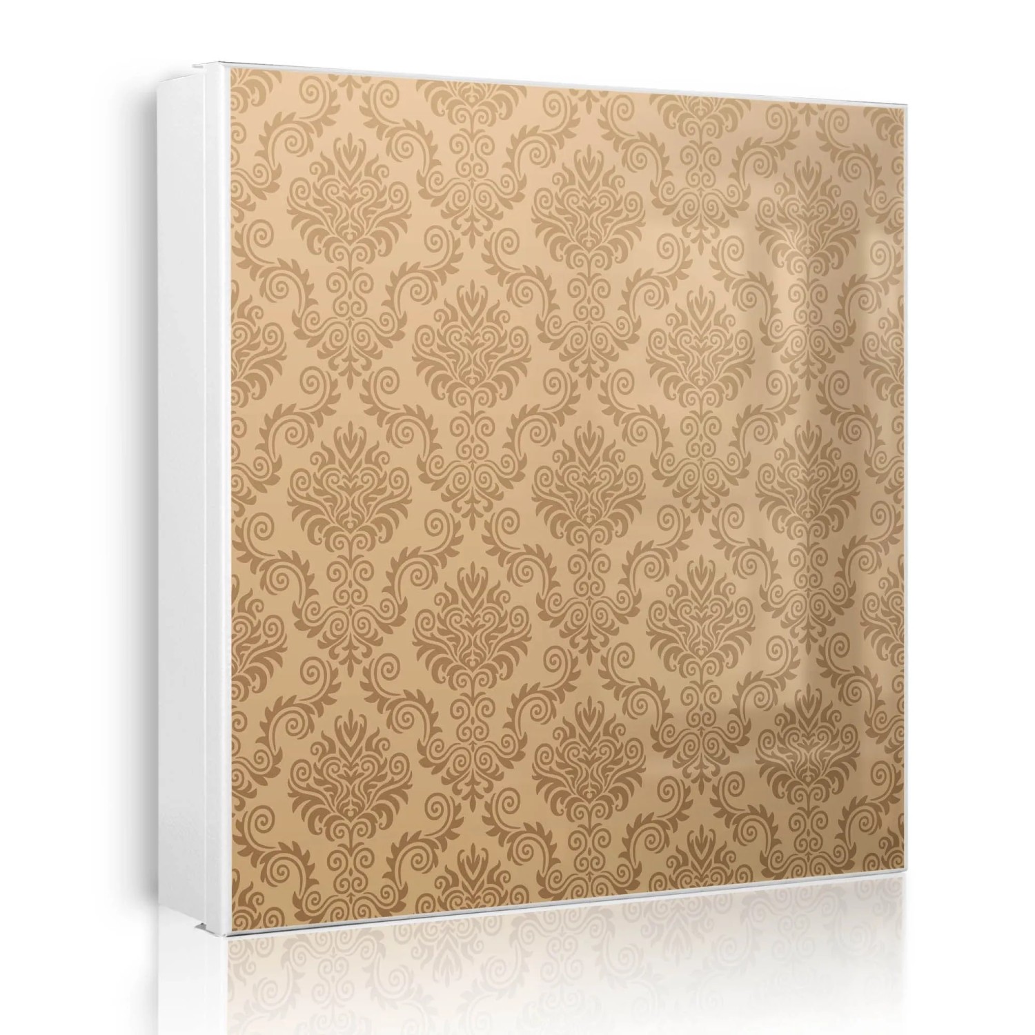 Banjado Großer Schlüsselkasten Metall 30x30cm Weiß Scharnier Rechts 50 Haken Beschreibbar Magnetisch Motiv Tapete Beige